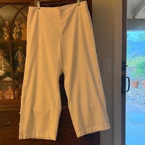 Soft Surroundings White Wide Leg Linen Pants